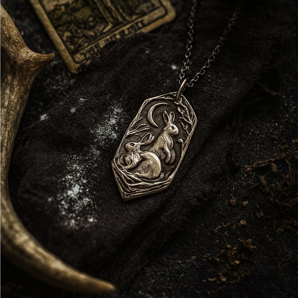 Antique Rabbit Pendant Necklace